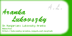 aranka lukovszky business card